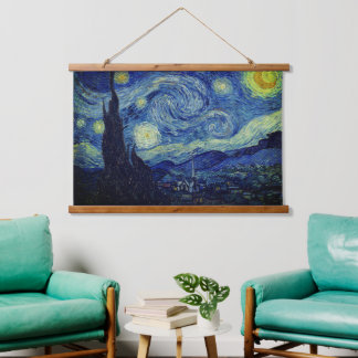 Starry Night Wooden Tapestry by Vincent Van Gogh
