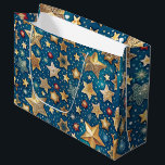 Starry Night Wrapping Paper Shimmering and Festive Large Gift Bag<br><div class="desc">Starry Night Wrapping Paper Shimmering and Festive

 Elevate your gift-wrapping game with this stunning Starry Night Wrapping Paper. The glossy coated paper features a mesmerizing design of twinkling stars against a dark night sky. Perfect for adding a touch of magic to your holiday gifts.</div>