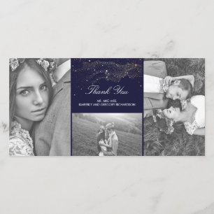Starry Nights Navy and Gold Wedding Thank You