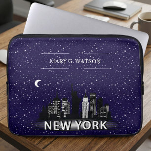 Starry NYC Cityscape Custom Laptop Sleeve