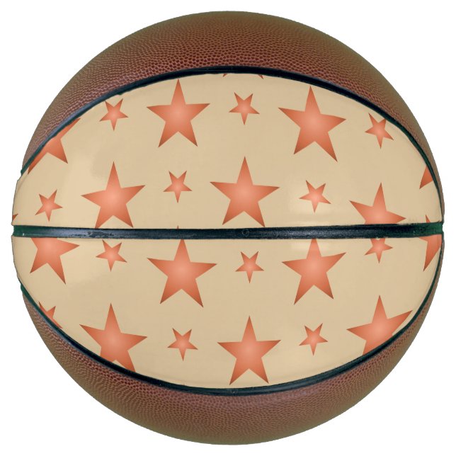Starry pattern in gradient terracotta orange  basketball (Front)