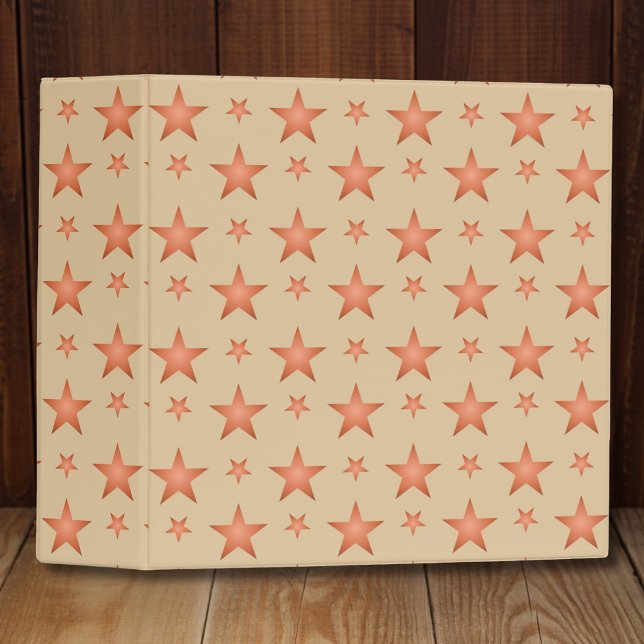 Starry pattern in gradient terracotta orange  binder (Creator Uploaded)