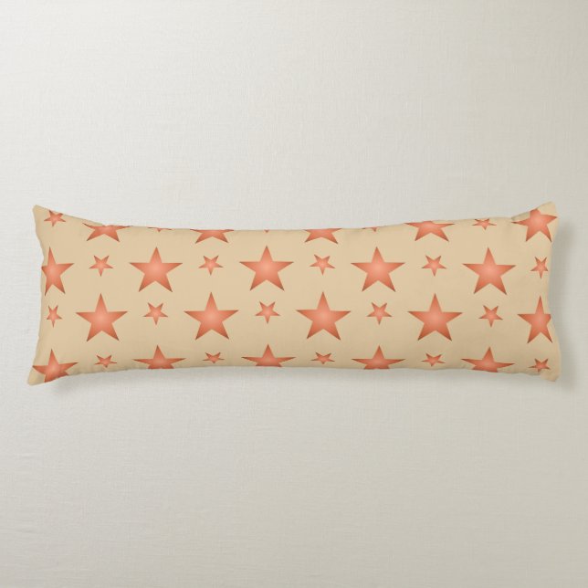 Starry pattern in gradient terracotta orange  body pillow (Front)