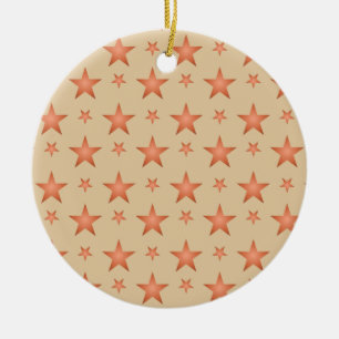 Starry pattern in gradient terracotta orange  ceramic ornament