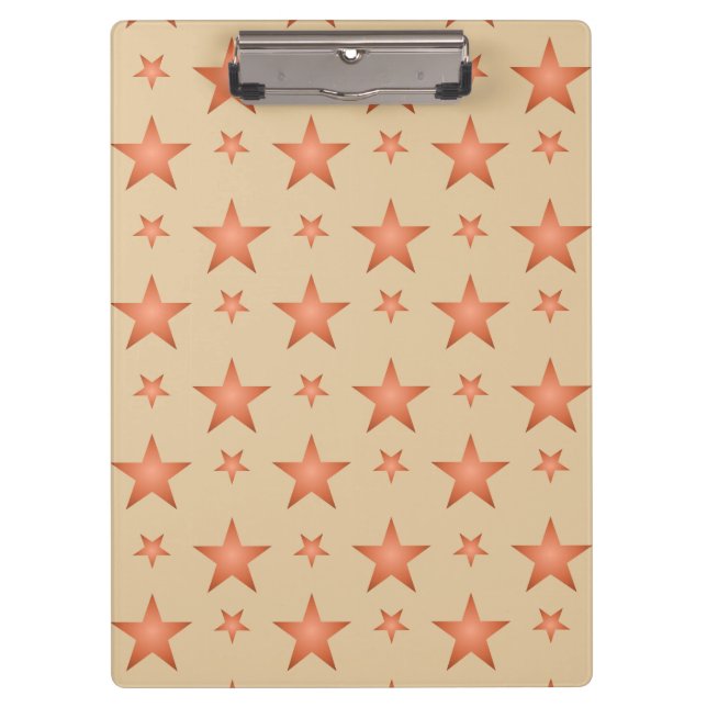 Starry pattern in gradient terracotta orange  clipboard (Front)
