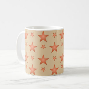 Starry pattern in gradient terracotta orange coffee mug