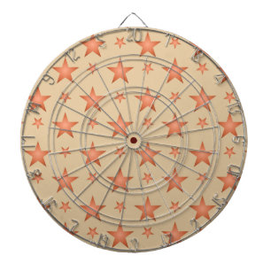 Starry pattern in gradient terracotta orange dartboard