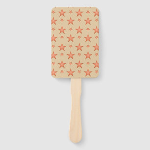 Starry pattern in gradient terracotta orange hand fan