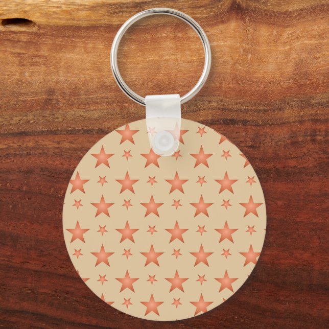 Starry pattern in gradient terracotta orange  keychain (Front)