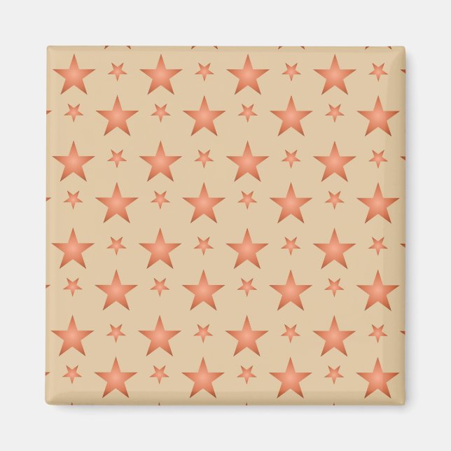 Starry pattern in gradient terracotta orange  magnet (Front)