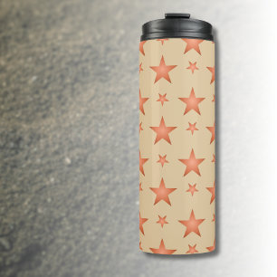 Starry pattern in gradient terracotta orange  thermal tumbler