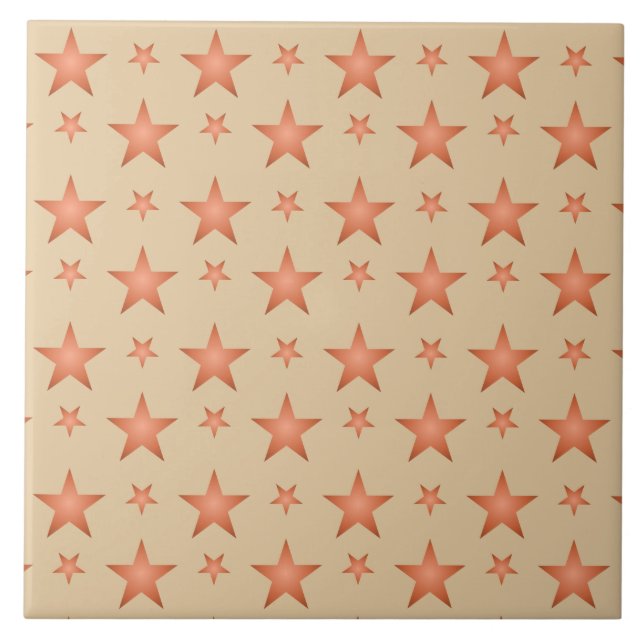 Starry pattern in gradient terracotta orange  tile (Front)