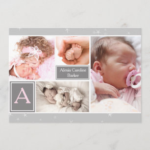 Starry Photo Collage Faire-part de naissance