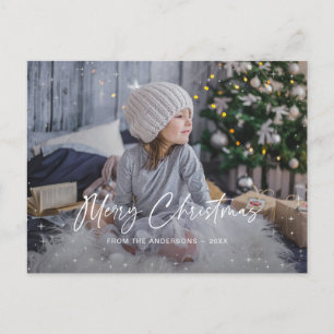 Starry Photo Merry Christmas Holiday Postcard