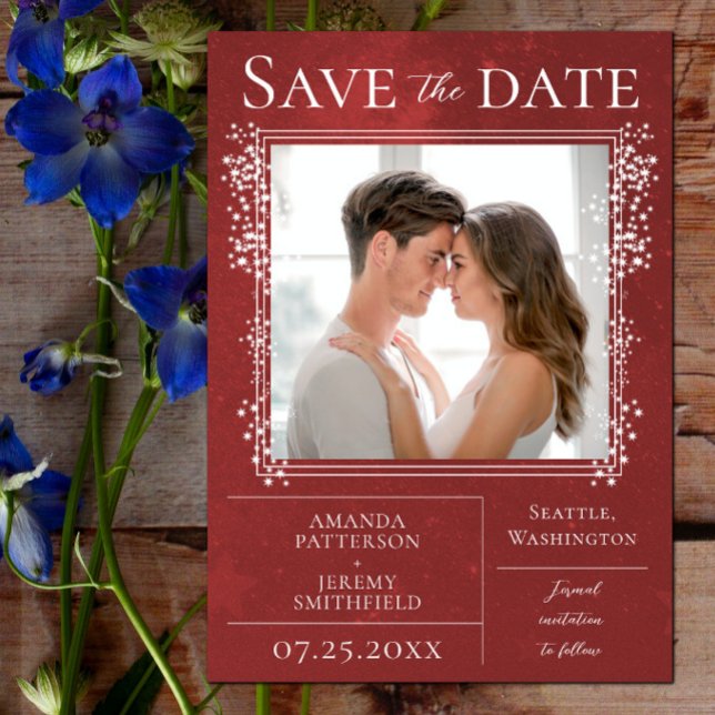 Starry Photo | Red Save the Date (Starry Photo Save the Date - Red)