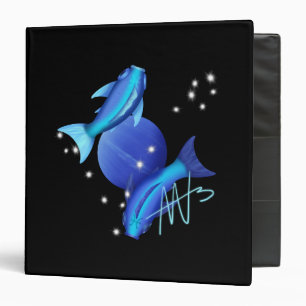 Starry Pisces Neptune Zodiac Binder