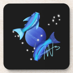 Starry Pisces Neptune Zodiac Coaster