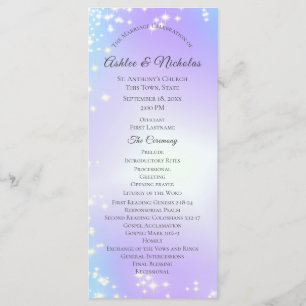 Starry Purple and Blue Sparkle Wedding Program