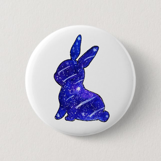 Starry Rabbit Cute Bunny 2 Inch Round Button (Front)