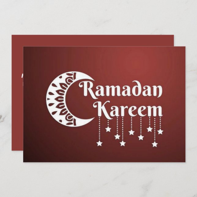 Starry Ramadan Kareem Holiday Card (Front/Back)