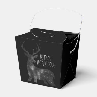 Starry Reindeer Silhouette Happy Holidays Favor Box