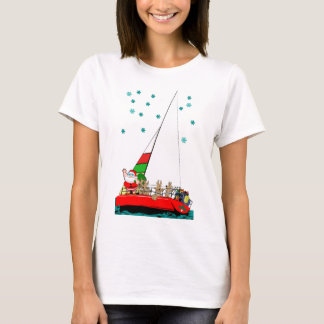 Starry Santa Sailing at Christmas T-Shirt