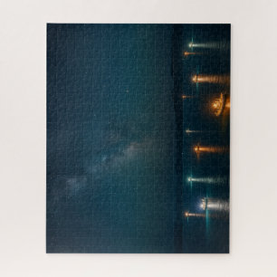 Starry Sea and Night Fishing Lights Jigsaw Puzzle