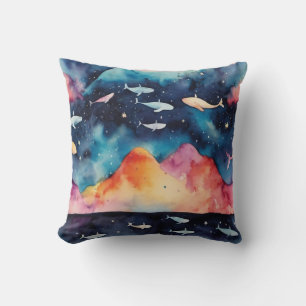 Starry Seascape Throw Pillow