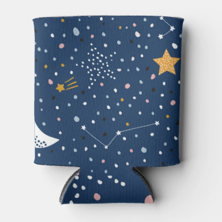 Starry Sky: Childish Seamless Pattern. Can Cooler