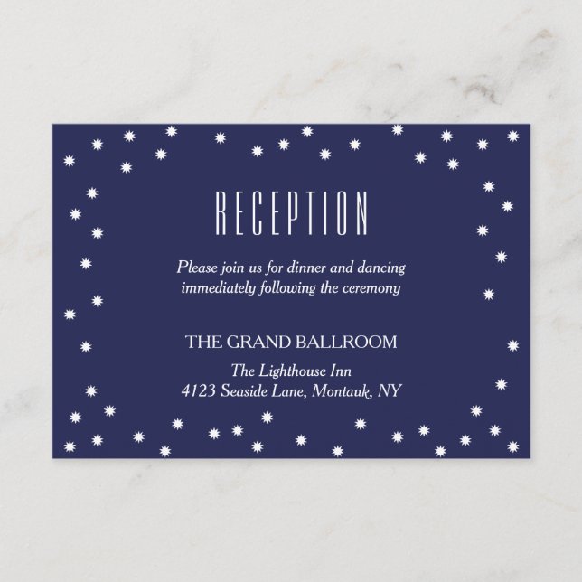 Starry Sky | Crimson Stripes | Reception Details Enclosure Card (Front)