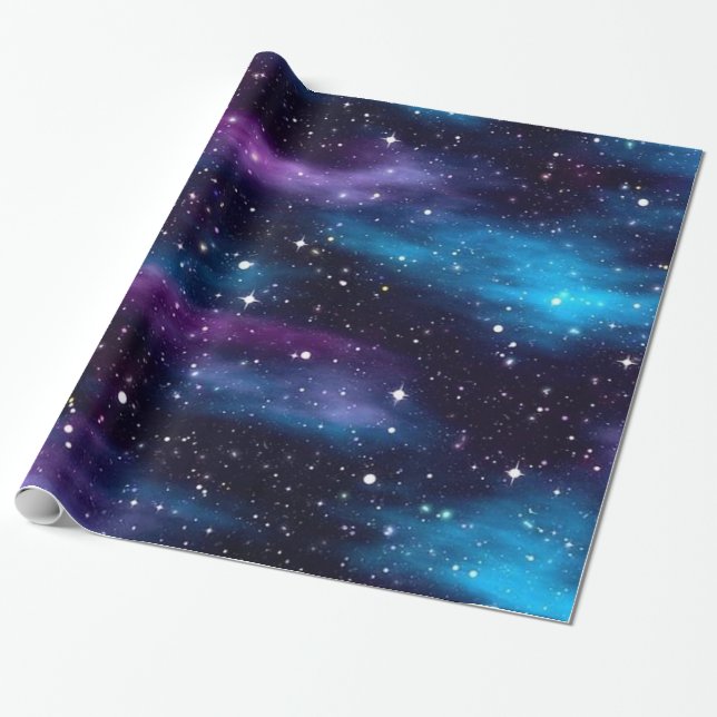 Starry Sky Galaxy Wrapping Paper (Unrolled)