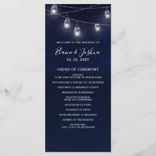 starry sky mason jars Wedding Programs