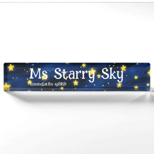 starry sky nameplate