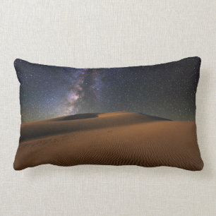 Starry Sky over the Sand Dunes Gobi Desert Lumbar Pillow