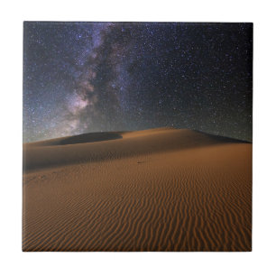 Starry Sky over the Sand Dunes Gobi Desert Tile