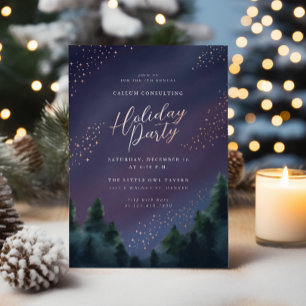 Starry Sky Rose Gold Foil Invitation de fête de va