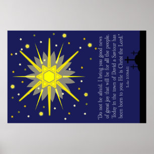 starry sky with luke 2:10-11 poster