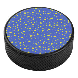 Starry Sky Yellow Stars Pretty Starlight Night Hockey Puck
