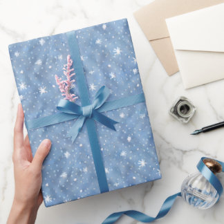 Starry Snowflake Serenity Winter Wrapping Paper