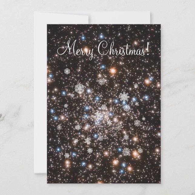 Starry Snowy Customizable Christmas Card (Front)