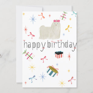 Starry Sparkle Cute Puppy Wishes Holiday Card
