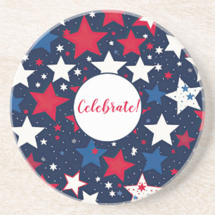 Starry Splendour Red, White, Blue Stone Coaster