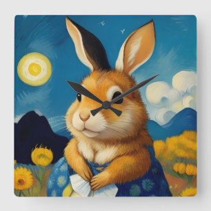 Starry Spring Bunny Clock 