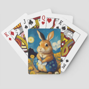 Starry Spring Bunny Playing Cards