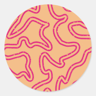 Starry Squiggly Lines Classic Round Sticker