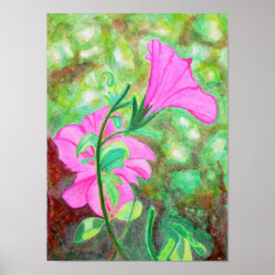 Starry, starry morning glory watercolor poster