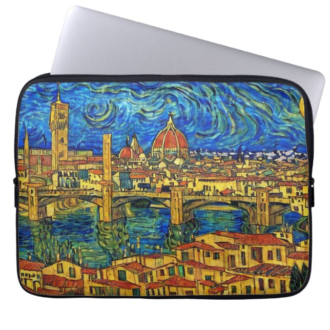 Starry Starry Night Florence Italy Laptop Sleeve (Front)