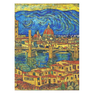 Starry Starry Night Florence Italy Tablecloth
