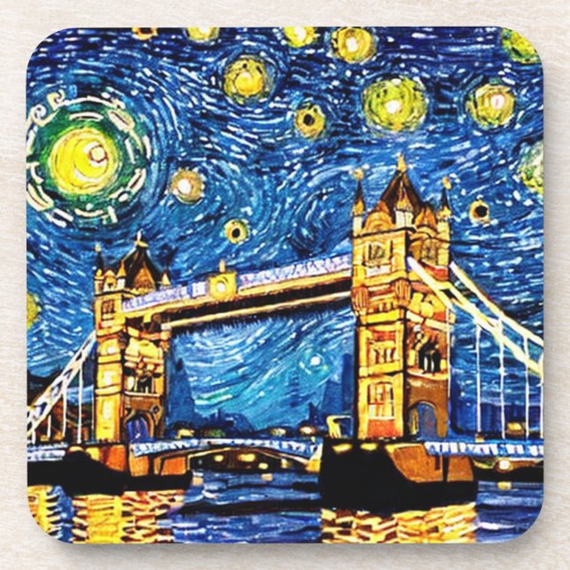 Starry Starry Night London England Coaster (Front)