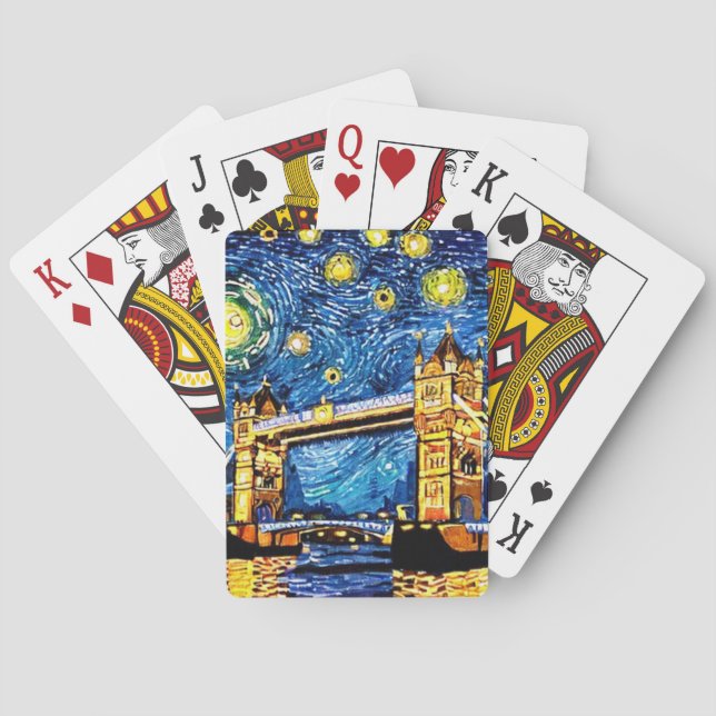 Starry Starry Night London England Playing Cards (Back)